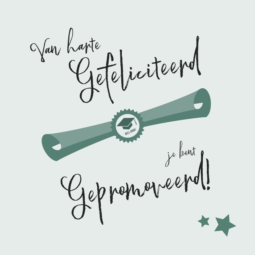 Geslaagd kaarten - gefeliciteerd-gepromoveerd-kaart-voor-doctor