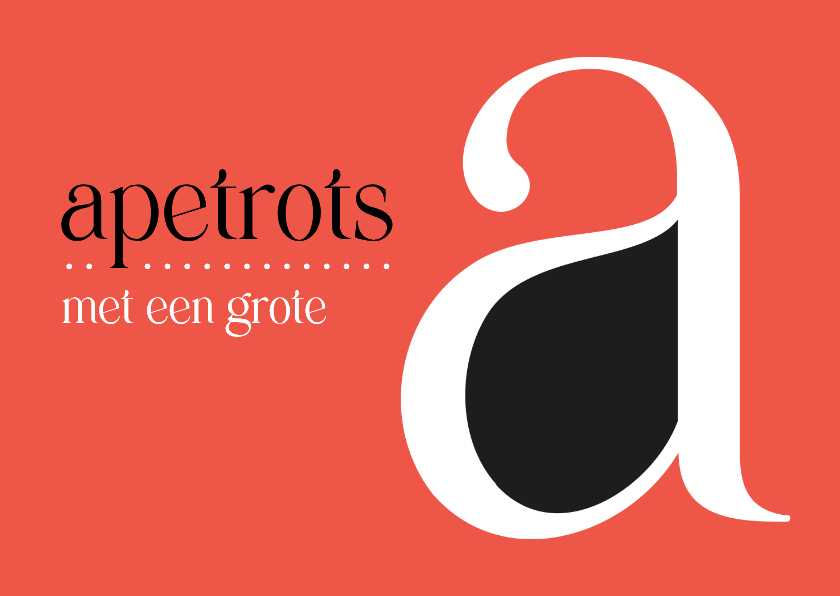 Geslaagd apetrots met een grote A - Geslaagd kaarten Geslaagd kaarten - Geslaagd apetrots met een grote A