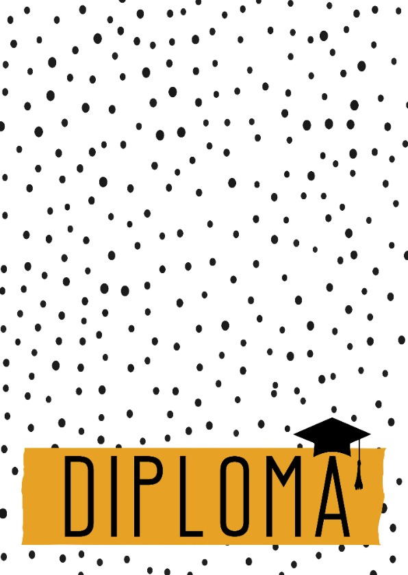 Geslaagd kaarten - Geslaagd - Diploma - Okergeel