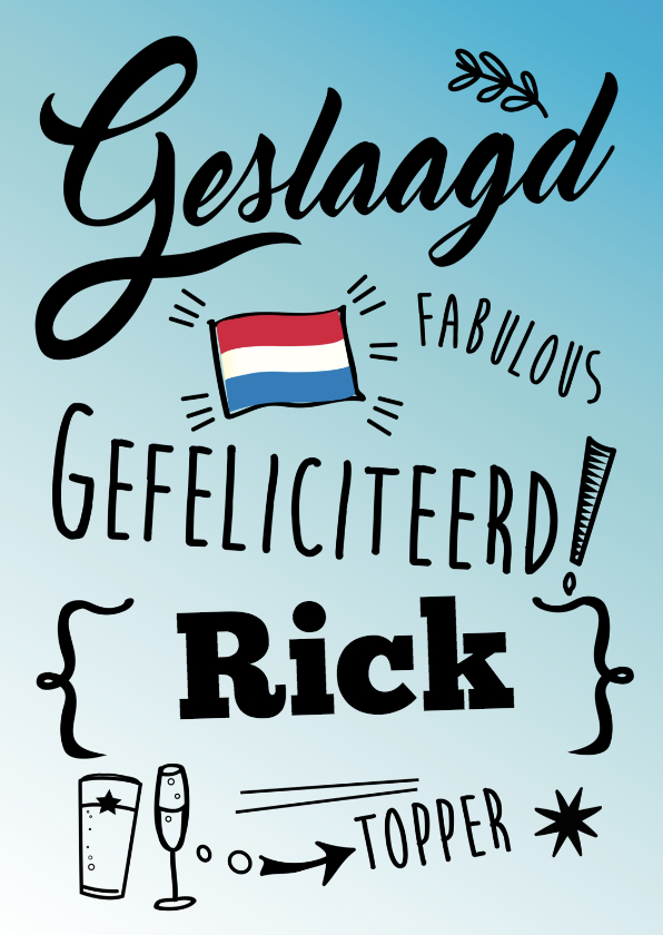 Geslaagd eigen naam en vlag - Geslaagd kaarten Geslaagd kaarten - Geslaagd eigen naam en vlag
