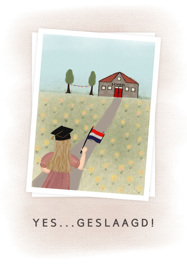 Geslaagd kaart ansichtkaart illustratie - Geslaagd kaarten Geslaagd kaarten - Geslaagd kaart ansichtkaart illustratie