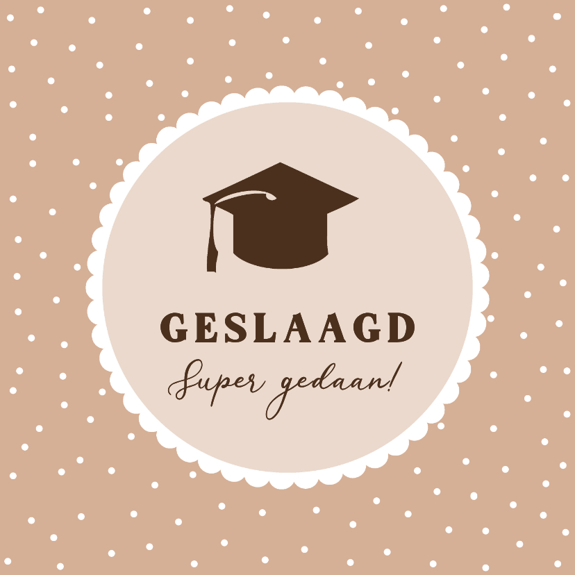 Geslaagd kaarten - Geslaagd kaart cap terra