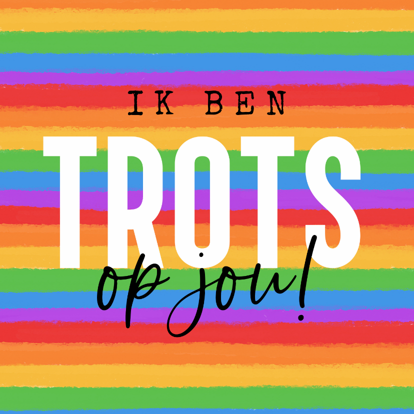 Geslaagd kaarten - Geslaagd kaart kleurtjes regenboog trots op jou