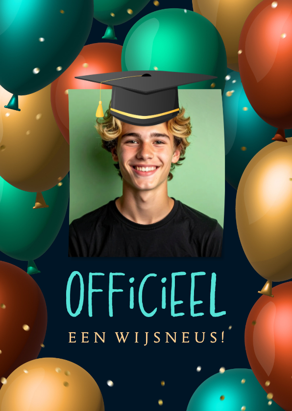 Geslaagd kaarten - Geslaagd kaart met eigen foto humor officieel een wijsneus 