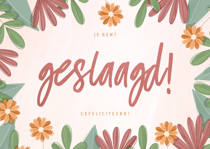 Geslaagd kaarten - Geslaagd kaart met kleurrijke bloemen