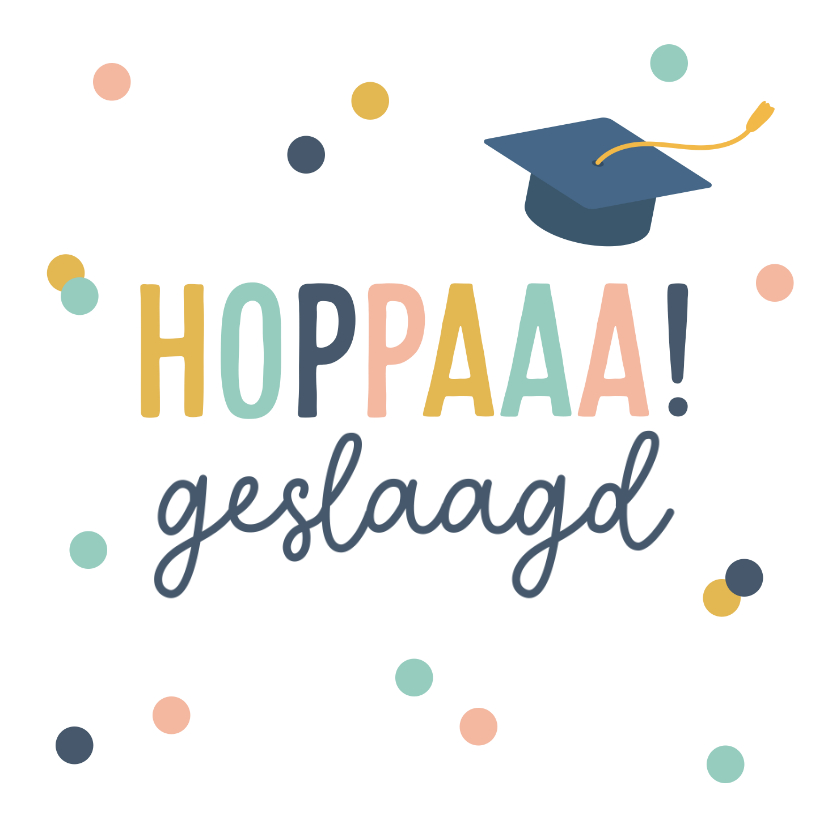 Geslaagd kaart met kleurrijke confetti - Geslaagd kaarten Geslaagd kaarten - Geslaagd kaart met kleurrijke confetti