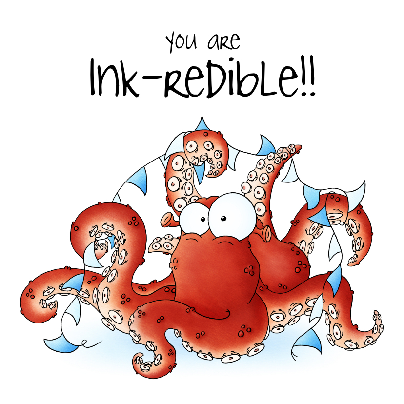 Geslaagd kaarten - Geslaagd kaart octopus - You are Ink-redible!