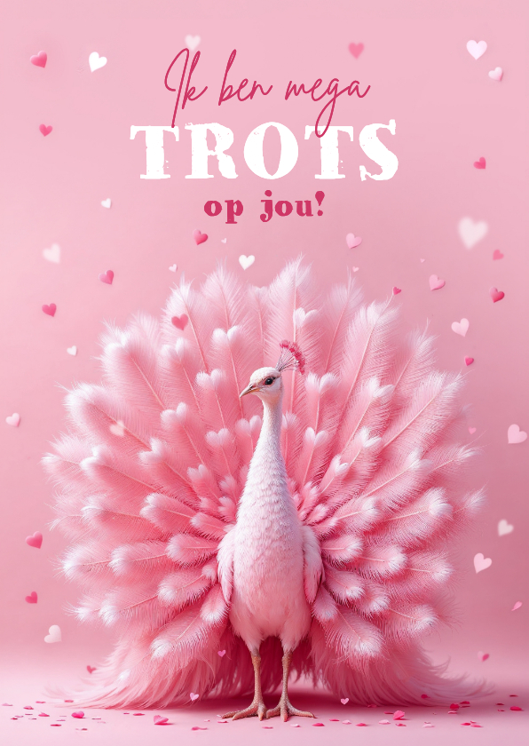 Geslaagd kaarten - Geslaagd kaart trots als een pauw hartjes algemeen