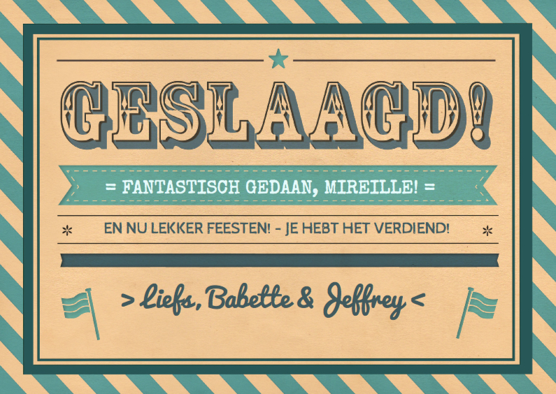 Geslaagd kaarten - Geslaagd kaart Vintage poster