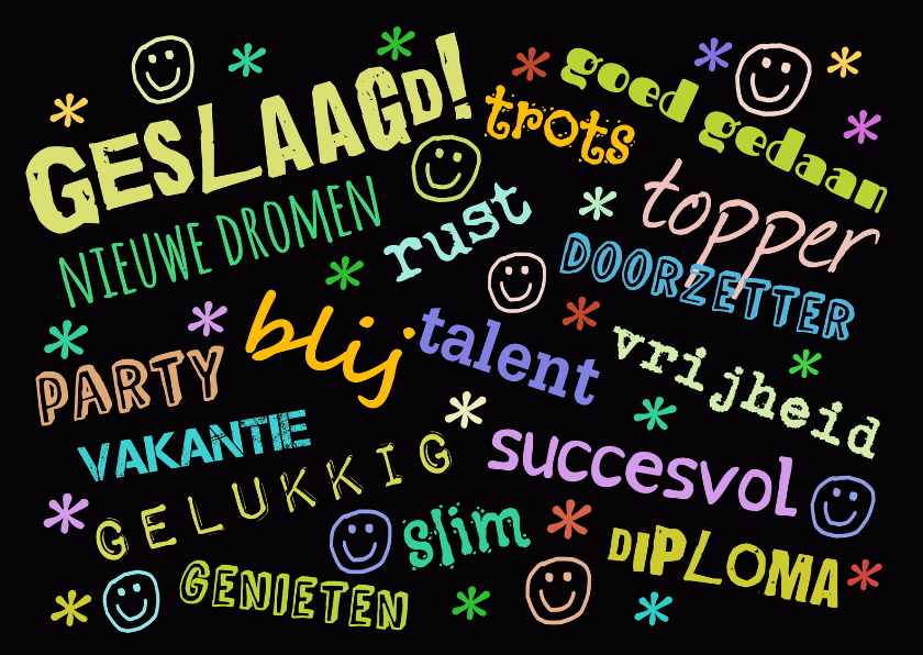 Geslaagd kleurrijk talent IW - Geslaagd kaarten Geslaagd kaarten - Geslaagd kleurrijk talent IW