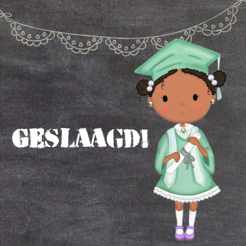 Geslaagd Krijtbord Meisje2 - TbJ - Geslaagd kaarten Geslaagd kaarten - Geslaagd Krijtbord Meisje2 - TbJ