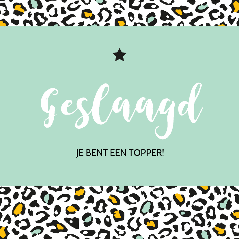 Geslaagd - Luipaard print - Geslaagd kaarten Geslaagd kaarten - Geslaagd - Luipaard print