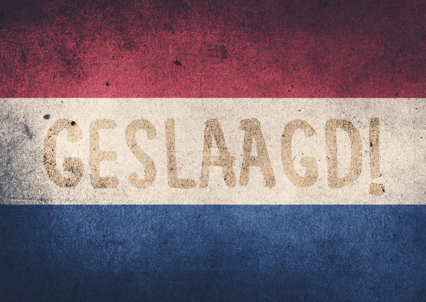 Geslaagd kaarten - GESLAAGD Nederlandse vlag - DH