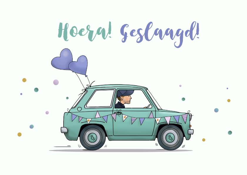 Geslaagd kaarten - Geslaagd rijbewijs auto mini 