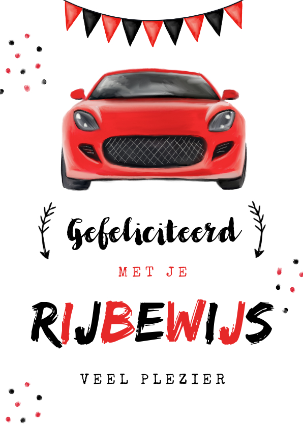 Betere Geslaagd rijbewijs feestelijk sportwagen rood | Kaartje2go CR-82