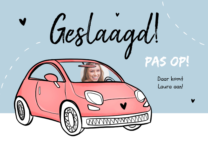 Goede Geslaagd rijbewijs felicitatie roze humor foto | Kaartje2go BV-19