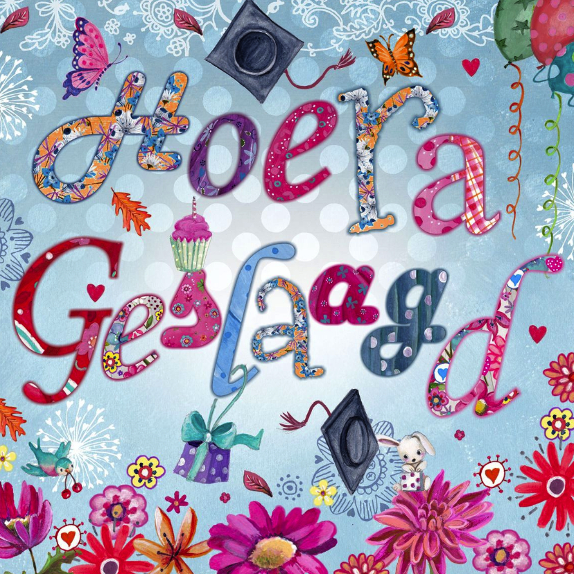 Geslaagd School Algemeen Bloemen - Geslaagd kaarten Geslaagd kaarten - Geslaagd School Algemeen Bloemen