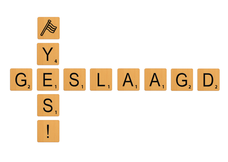 Geslaagd kaarten - Geslaagd Scrabble blokjes