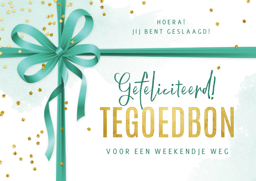 Geslaagd kaarten - Geslaagd tegoedbon gefeliciteerd waterverf confetti