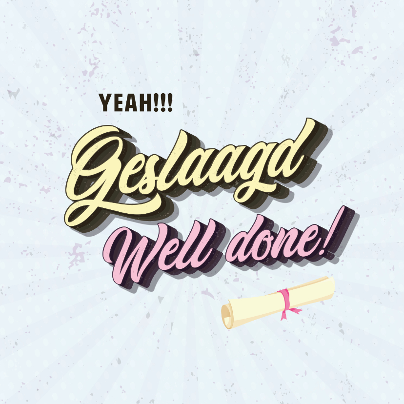 Geslaagd kaarten - Geslaagd, well done! - class of 22 - geslaagdkaart