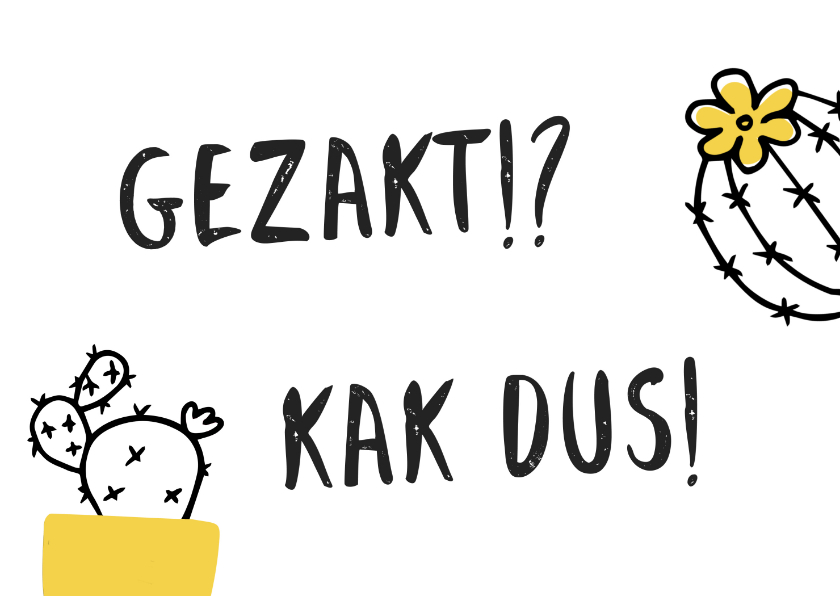 Geslaagd kaarten - Gezakt kaart Kakdus oker