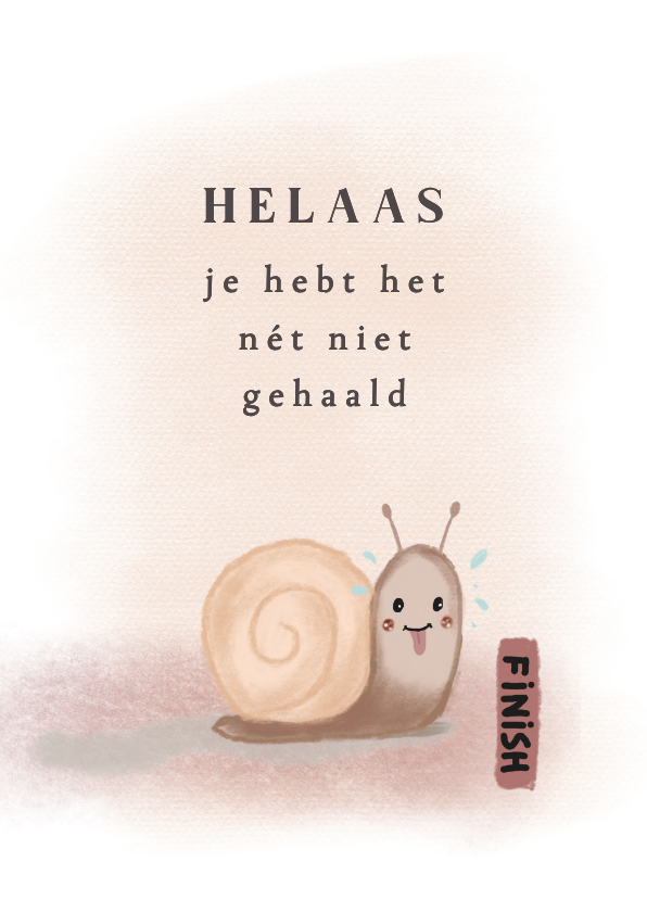 Gezakt kaart slak - Geslaagd kaarten Geslaagd kaarten - Gezakt kaart slak