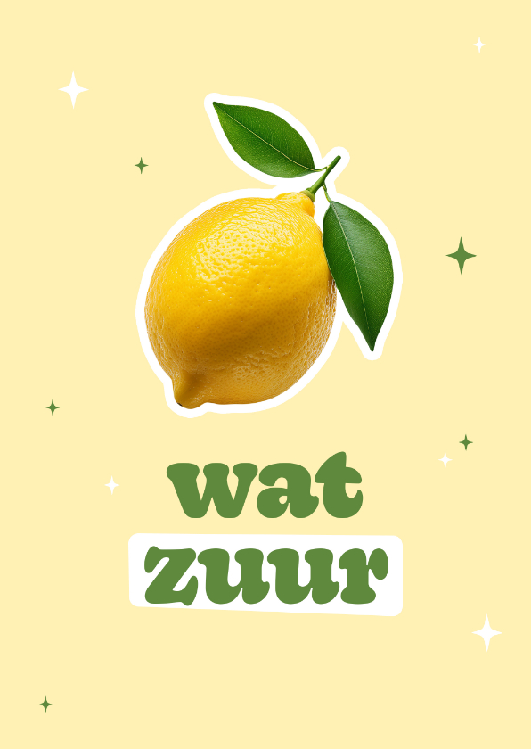 Grappig gezakt kaartje zuur met citroen - Geslaagd kaarten Geslaagd kaarten - Grappig gezakt kaartje zuur met citroen