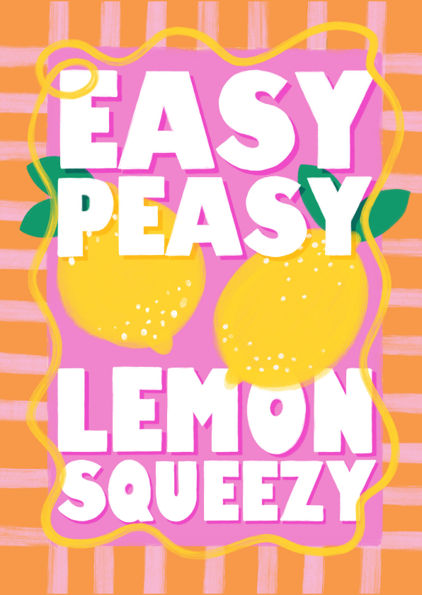 Hippe geslaagdkaart "Easy peasy lemon squeezy" met citroenen - Geslaagd kaarten Geslaagd kaarten - Hippe geslaagdkaart "Easy peasy lemon squeezy" met citroenen