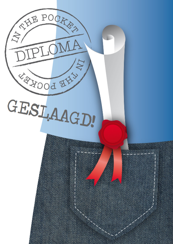 In the pocket blauw - Geslaagd kaarten Geslaagd kaarten - In the pocket blauw