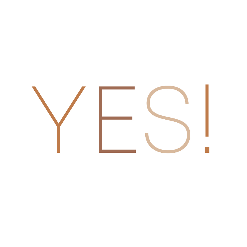 Minimalistisch geslaagdkaartje met YES in neutrale kleuren - Geslaagd kaarten Geslaagd kaarten - Minimalistisch geslaagdkaartje met YES in neutrale kleuren