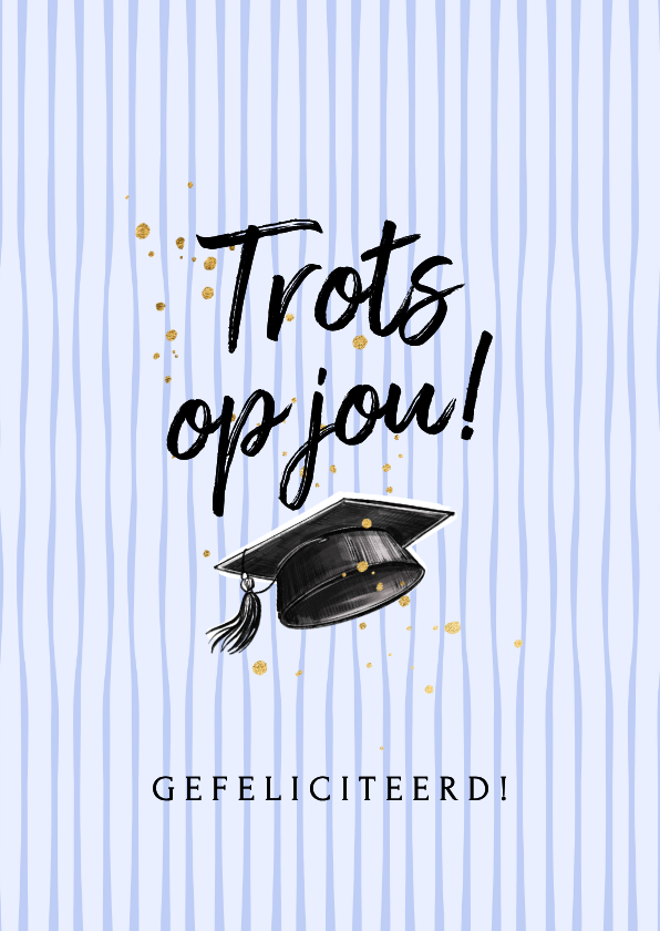 Geslaagd kaarten - Moderne geslaagd kaart trots op jou afstudeerhoed strepen