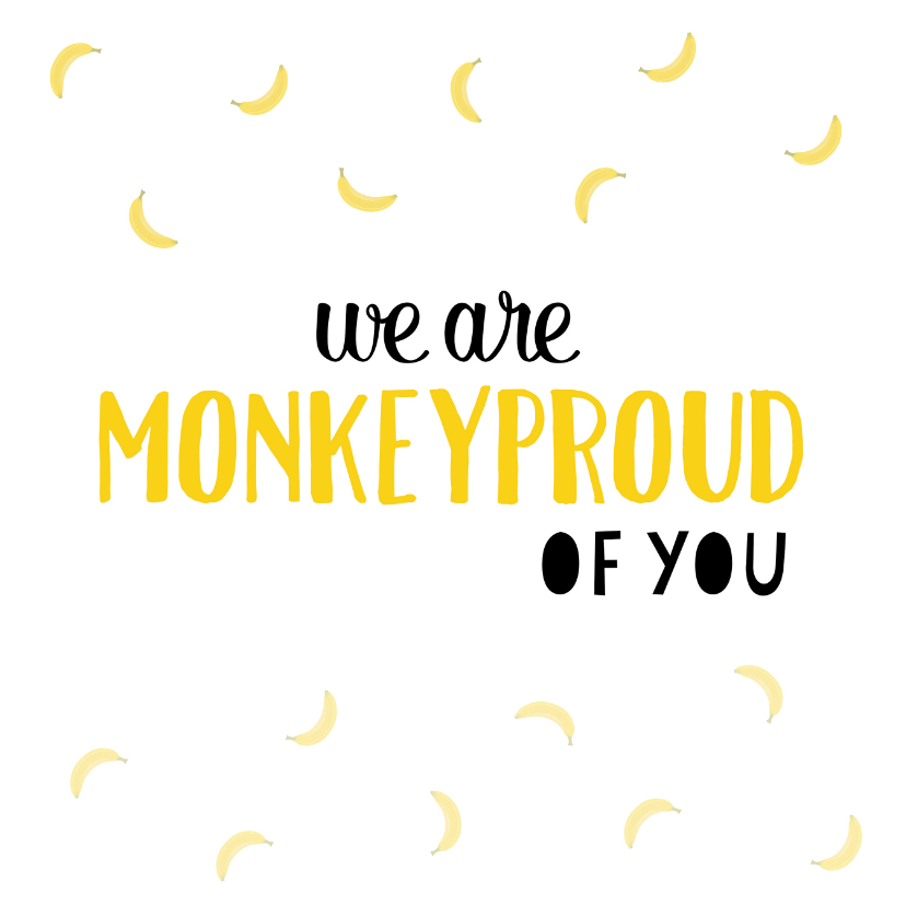 Geslaagd kaarten - Monkeyproud of you