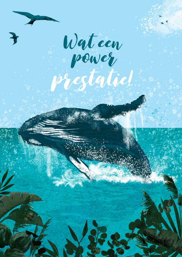Geslaagd kaarten - PhD Felicitatiekaart met walvis geweldige prestatie