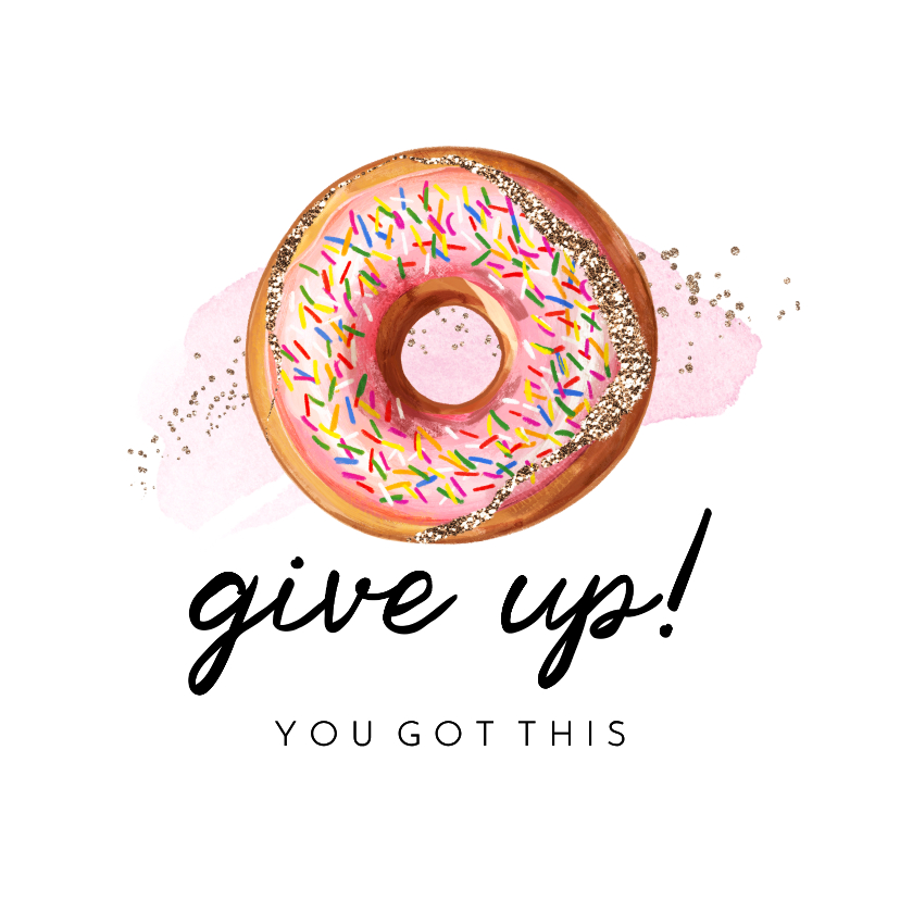 Geslaagd kaarten - Trendy kaart gezakt eindexamen donut give up illustratie