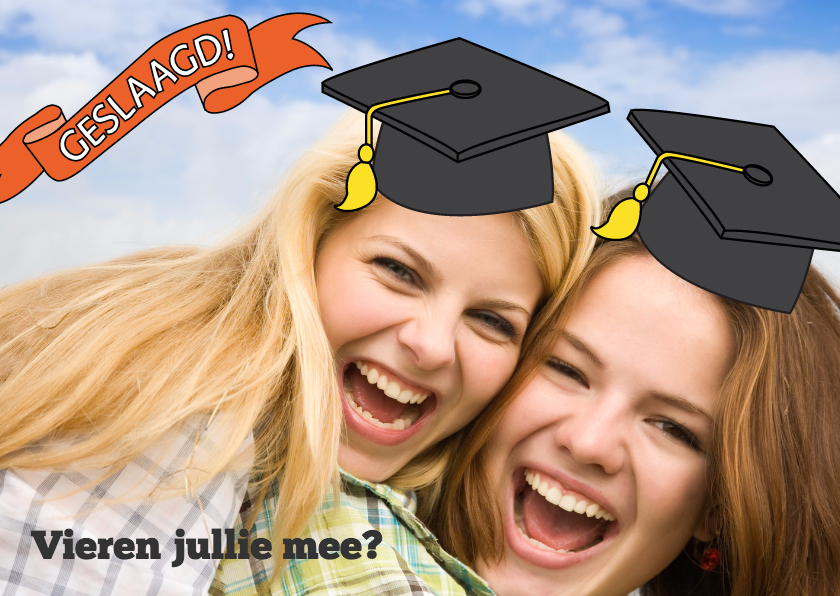Uitnodiging geslaagd feestje 2 - Geslaagd kaarten Geslaagd kaarten - Uitnodiging geslaagd feestje 2