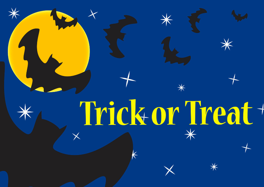Halloween kaart Trick or Treat - Halloween kaarten Halloween kaarten - Halloween kaart Trick or Treat