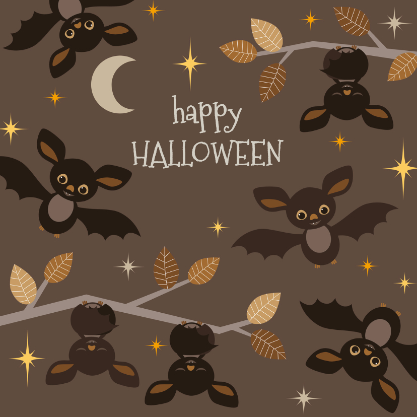 Halloween kaart Vleermuizen - HB - Halloween kaarten Halloween kaarten - Halloween kaart Vleermuizen - HB