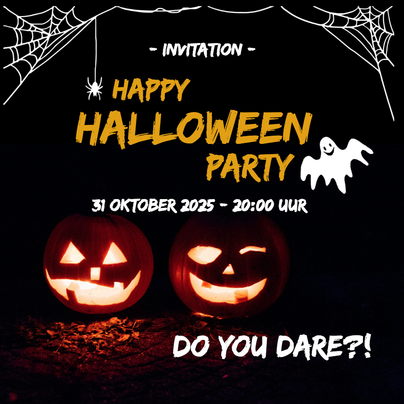 Happy halloween party - do you dare? - Halloween kaarten Halloween kaarten - Happy halloween party - do you dare?