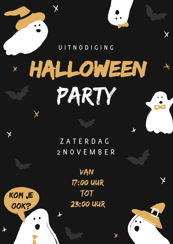 Uitnodiging halloweenfeest happy halloween illustratie - Halloween kaarten Halloween kaarten - Uitnodiging halloweenfeest happy halloween illustratie