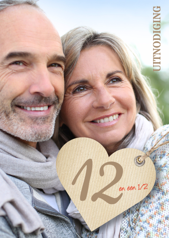 12,5 jaar foto en hart - Jubileumkaarten Jubileumkaarten - 12,5 jaar foto en hart