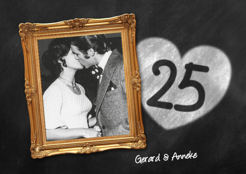 Jubileumkaarten - 25 jaar huwelijk fotolijst