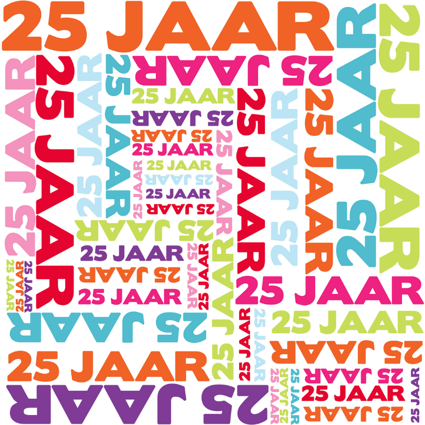 25 jaar typografie - jubileumkaarten | kaartje2go