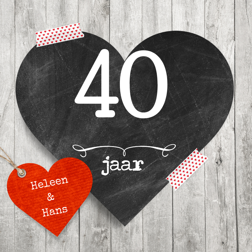 40 jaar hart jublieum - Jubileumkaarten Jubileumkaarten - 40 jaar hart jublieum