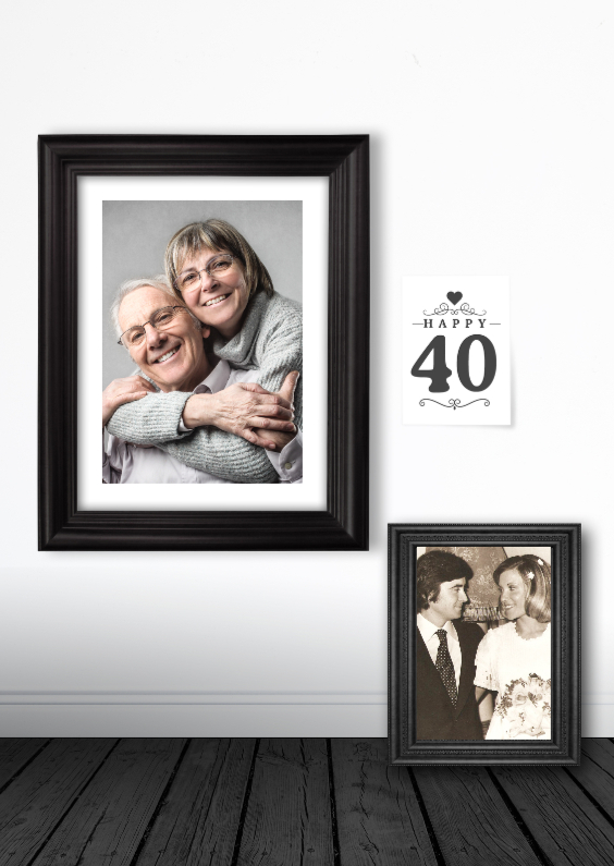 40 jaar Uitnodiging fotolijsten - Jubileumkaarten Jubileumkaarten - 40 jaar Uitnodiging fotolijsten