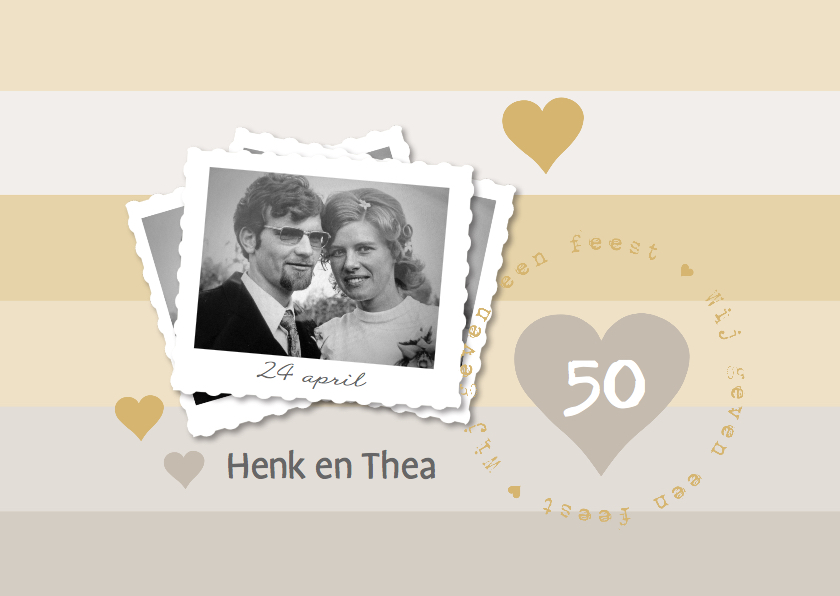 50 jaar getrouwd eigen foto en stempel - Jubileumkaarten Jubileumkaarten - 50 jaar getrouwd eigen foto en stempel
