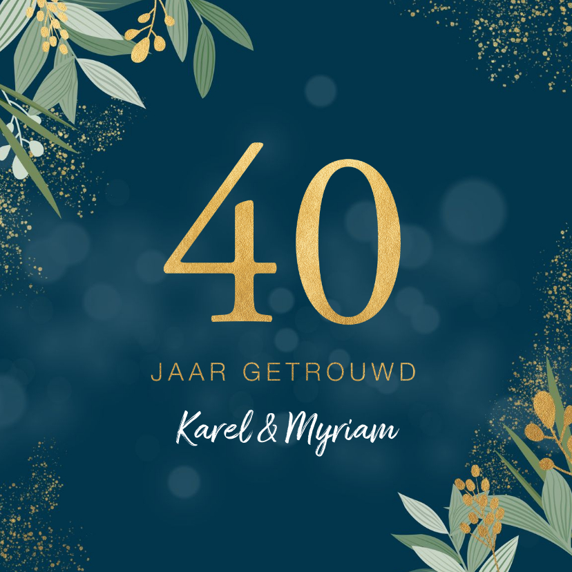 Jubileumkaarten - Botanische uitnodiging jubileum