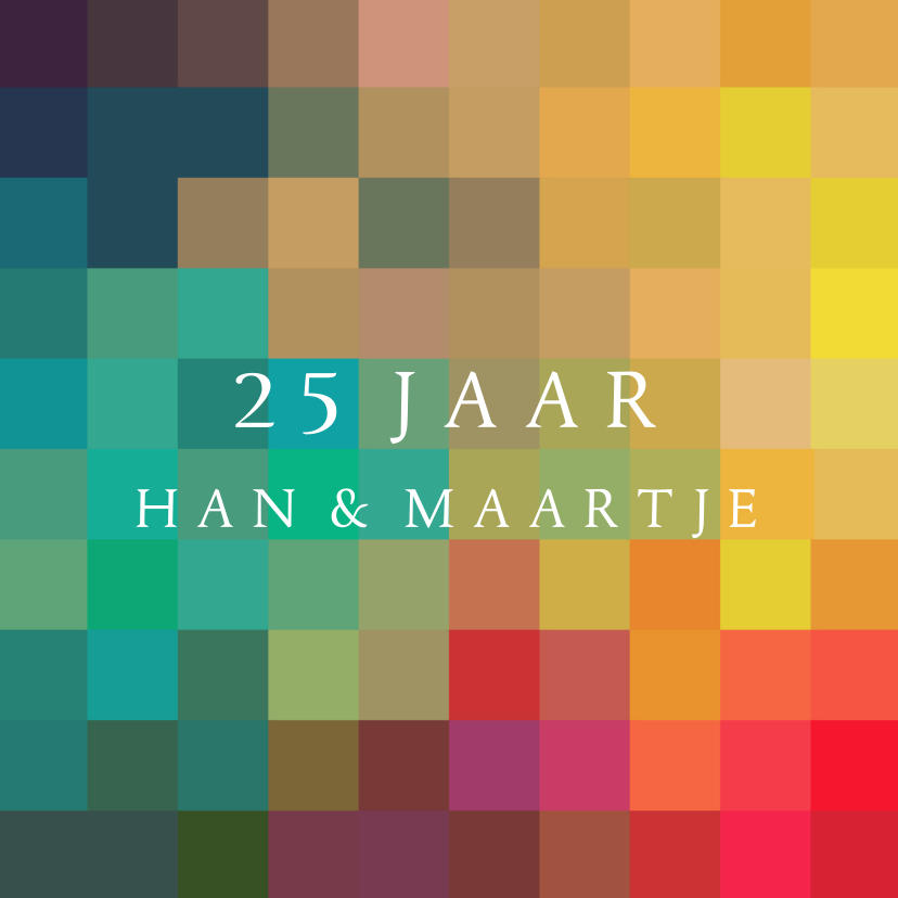 Eigen tekst en kleurige vakjes - Jubileumkaarten Jubileumkaarten - Eigen tekst en kleurige vakjes