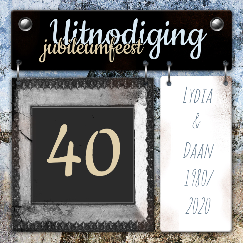 Feest borden jubileum vintage a - Jubileumkaarten Jubileumkaarten - Feest borden jubileum vintage a
