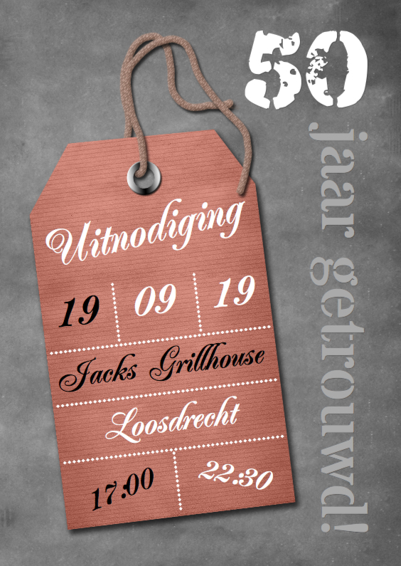 Feest krijtbord label en foto a - Jubileumkaarten Jubileumkaarten - Feest krijtbord label en foto a