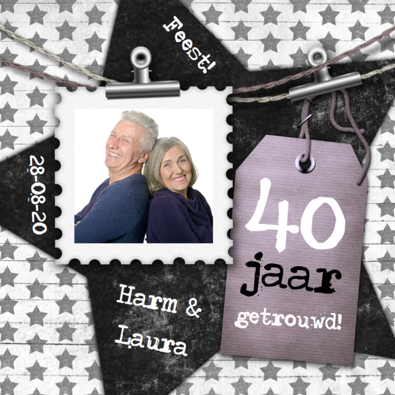 Feest sterren trendy krijtbord b - Jubileumkaarten Jubileumkaarten - Feest sterren trendy krijtbord b